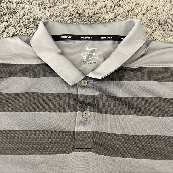 Nike Dri Fit Performance Polo Men XXL 2XL Gray Short Sleeve Dri Fit Shirt EUC! - Picture 2 of 7